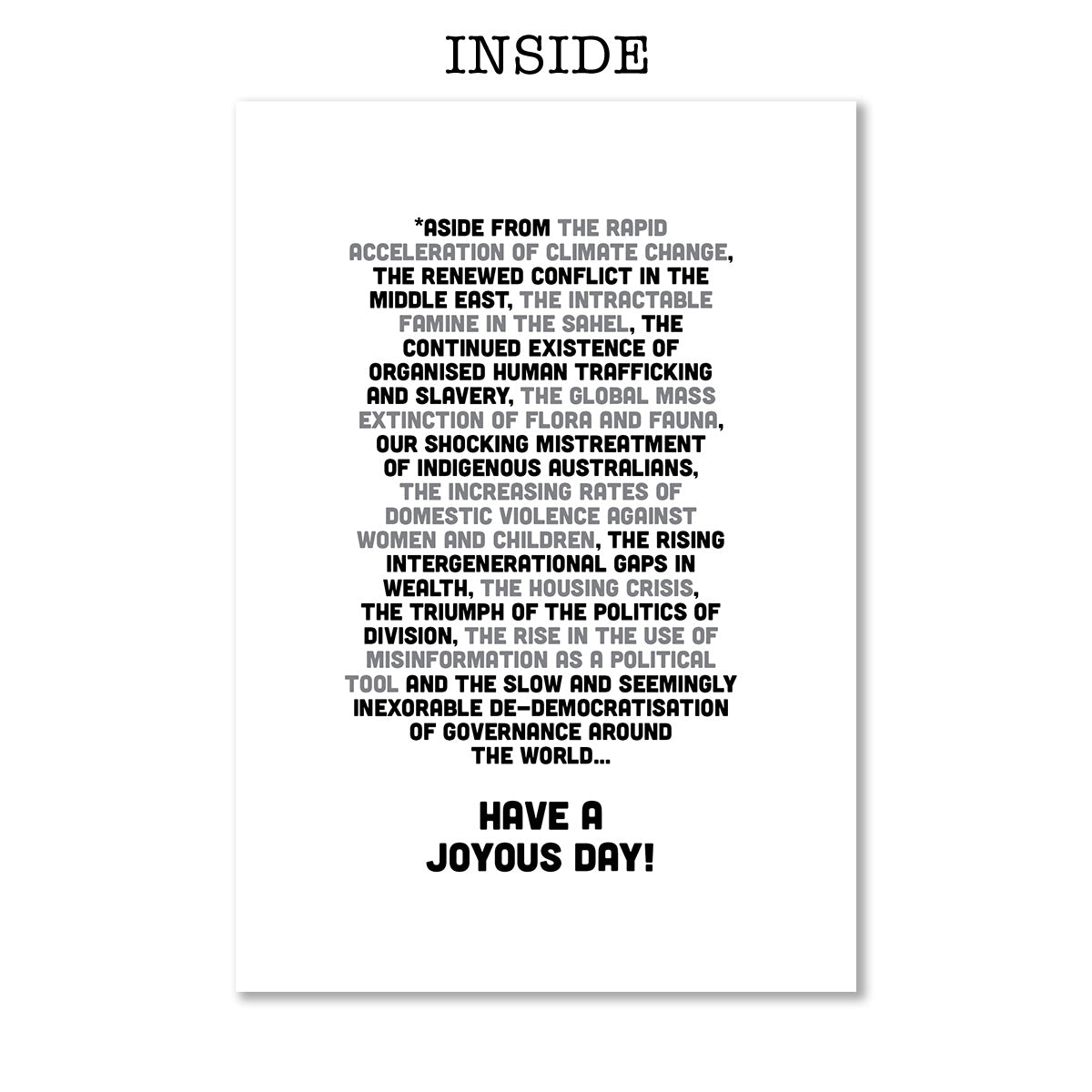 The Chaser Christmas Card 2023