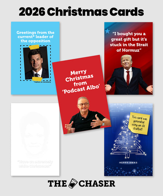 The Chaser Christmas Card 2026